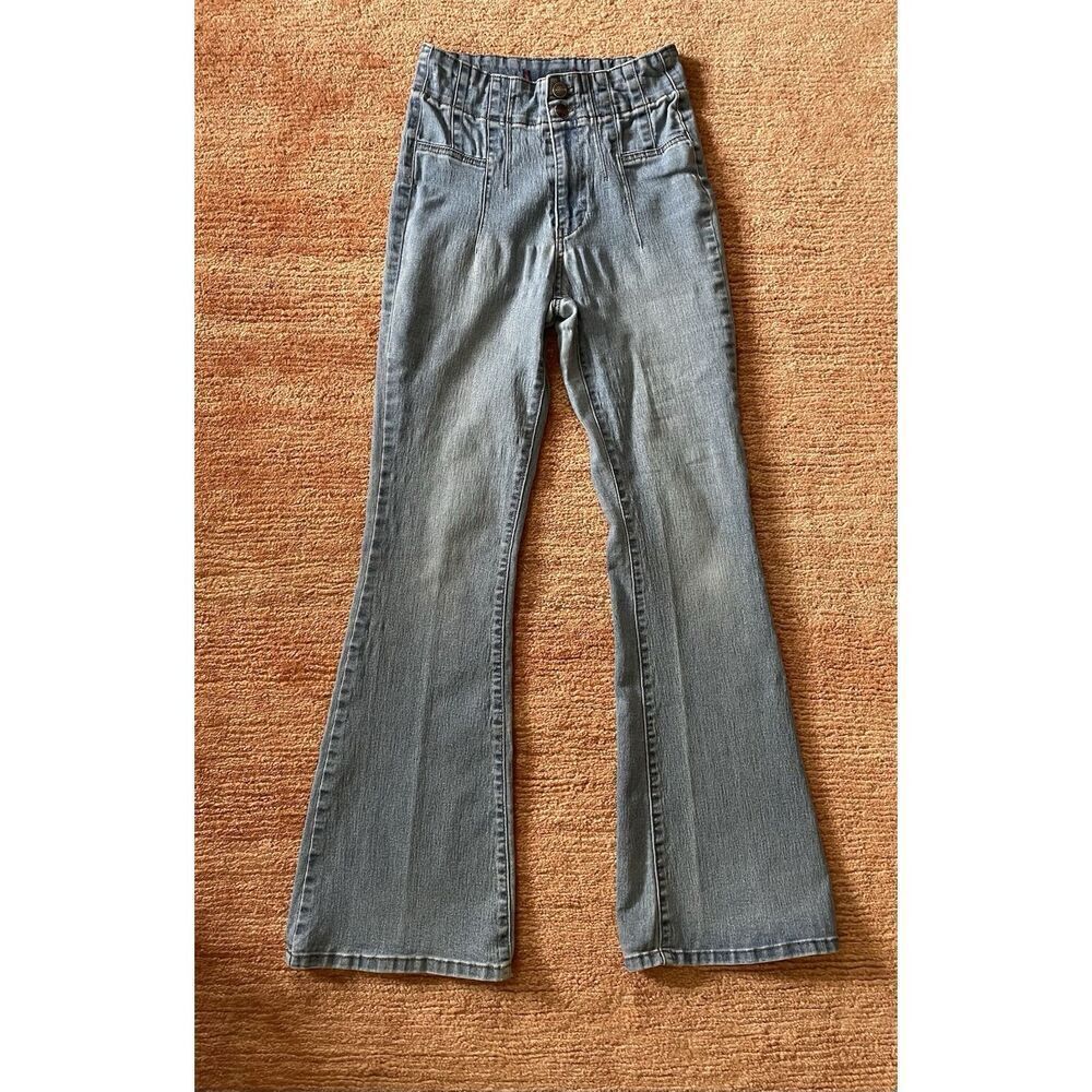 Wallflower High Rise Flare Jeans Size 7 Stretch Blue Sustainable Denim